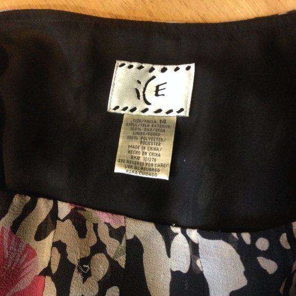 ICE Floral Lined Skirt Plus Size 14 - Picture 3 of 4